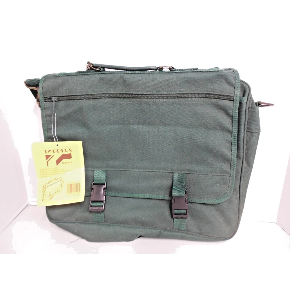 NWT Toppers Brief Bag, 5213 / top handle, shoulder strap Forest Green ID Tag
